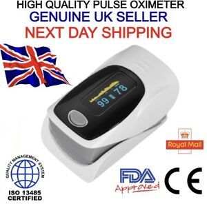 Fingertip Pulse Oximeter Blood Oxygen Saturation Monitor SPO2 Sats Probe UK