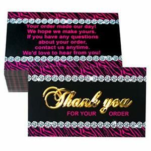 RXBC2011 Thank You for Your Purchase Cards Leopard diamond print Package Insert