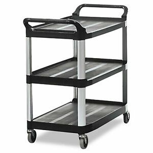 Rubbermaid Commercial Cart,Utility,Open,Bk 409100BLA FG409100BLA  - 1 Each