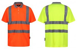 Traega TPS01 Hi Vis Visibility Safety Workwear Short Sleeve Polo