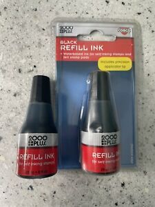 COSCO Self-inking Stamp Pad Refill Ink, 2 Bottles