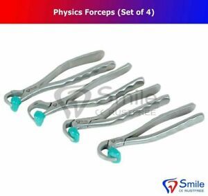 Dental Extraction Forceps Standard Series Set of 4 - With Free 20 Bumpers