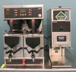 CURTIS, Twin Coffee Brewer With BUNN, Coffee Grinder