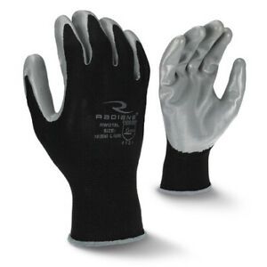 RADIANS RWG15XXL Nitrile Coated Gloves, Palm Coverage, Black/Gray, 2XL, 12PK