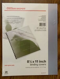Office Depot BINDING COVERS  8 1/2 x 11” Binding Covers Clear Gloss Poly