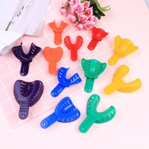 2pcs/set dental impression tray trays plastic 6 sizes autoclavable adult/ch .v