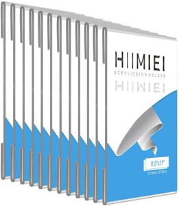 HIIMIEI 12 Pack Clear Acrylic Wall Mount 8.5x11 Sign Holder, Portrait Door Plexi