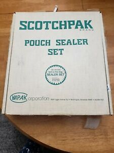 SCOTCHPAK Vintage Pouch Sealer Set With Various Pouches. New In Open Box