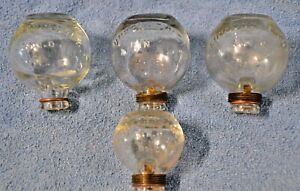 Lot of 4 Lunkenheimer Glass Globe Ball Round Oiler Hit Miss Engine Line Shaft