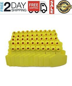 Blank Cattle Ear Tags for Livestock Cow Swine Sow Sheep Yellow 100 Piece