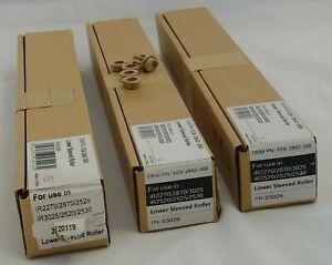 3 Canon imageRUNNER Fuser Lower Sleeved Pressure Rollers with 7 Bushings