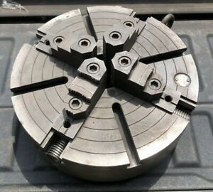 18&#034; CUSHMAN 4-JAW INDEPENDENT LATHE CHUCK D1-6 MOUNT 4&#034; THRU HOLE TOP JAWS
