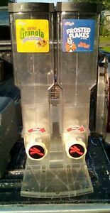 New Kelloggs TWIST Commercial Cereal Dispenser Fruit Loops &amp; Frosty Flakes Used