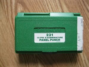 Greenlee 231 15-Pin D-Subminiature Panel Punch