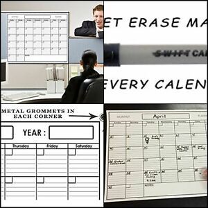 18&#034; x 24&#034; Erasable Undated One Month Laminated Wall