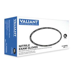 VALIANT N3200XL-CS Nitrile Exam Glove, Blue, 2.5mil, XL, PK2000