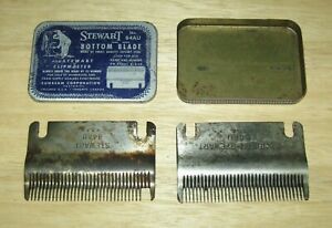 Stewart &amp; Sunbeam Stewart 84AU BOTTOM BLADES - Lot of 2 in Original Tin