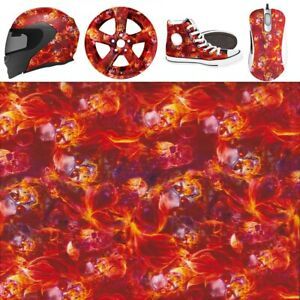 Water Transfer Dipping Hydrographic Hydro Film US 19x39&#034; skull flame TOXIC