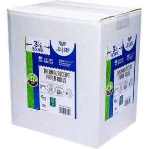 Forest Select Thermal Receipt Paper Rolls, White, 3-1/8&#034; x 230&#039;, 47 Rolls. Open
