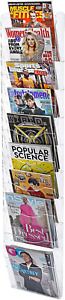 Adir Acrylic Brochure Holder Wall Mount - Adjustable Hanging Magazine Rack Liter