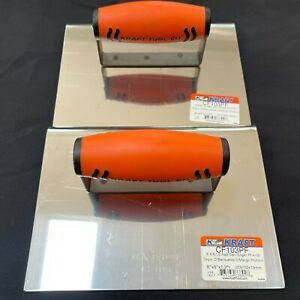 2 Pack - Kraft Tool 8&#034; x 6&#034; Stainless Steel Cement Edger with ProForm® Handle