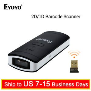 Eyoyo Bar Code Scanner 2D/1D/QR Bluetooth Protable Rechargeable for Warehouse