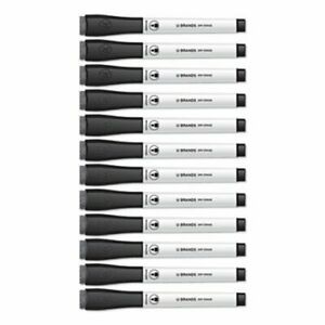 U Brands Dry-Erase Markers with Erasers, Black, 12 Markers (UBR2922U0012)