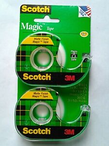 3M Scotch 3/4&#034; x 600&#034; Magic Tape with Dispenser (Pack of 2)