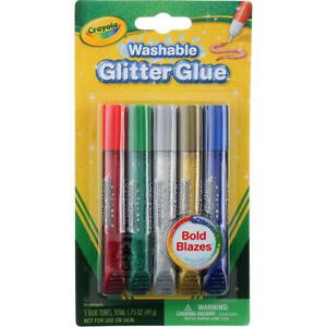 4 Pack Crayola Washable Glitter Glue, Bold Blazes, 5 Ct