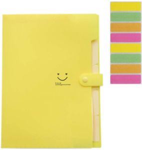 Expanding File Folders, Plastic A4 Letter Size Document Organizer with Yellow