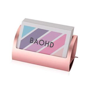 Metal Business Card Holder for Desk, Modern Aluminum Business Card Display Name
