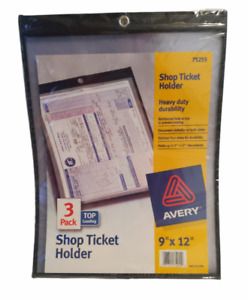 Avery 9 x 12 Shop Ticket Holder Black 75255 3 Pack