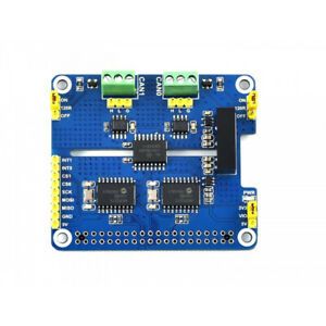 Waveshare 2-Ch Isolated CAN Expansion HAT for Raspberry Pi, Dual Chips Solution