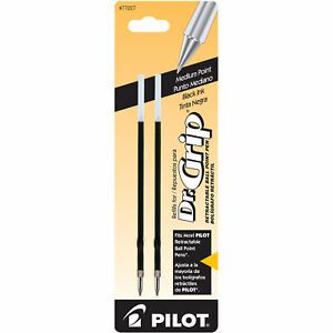 :Pilot Dr. Grip Ballpoint Pen Refill in Black - Medium Point - Pack of 2 - NEW