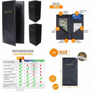Budgetizer Check Presenters for Restaurants – 20 Pack Guest Card...