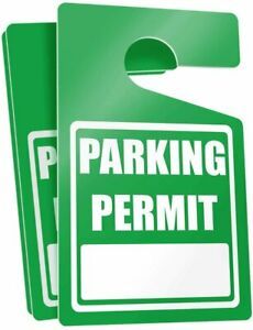 Parking Permit Hang Tags (Green) TOUGH and THICK  Write-On Easy DIY Mirror