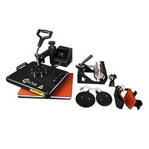 5 in 1 Heat Press Machine 12x15 inch Swing 360° Sublimation DIY T-Shirt Hat
