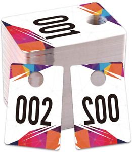 Live Number Tags,001-100 Normal and Reverse Mirror Image Number Hanger Card
