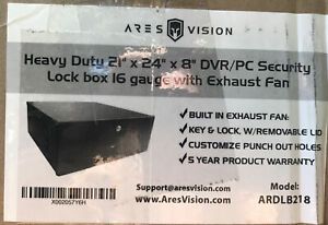 ARES VISION Heavy Duty Steel 21&#034;x24&#034;x8&#034; DVR/PC Security Lock Box, Exhaust Fan