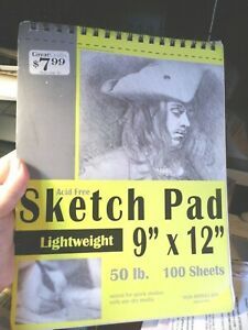 Acid Free Sketch Pad Lightweight 9&#034; x 12&#034; 50LB. &lt;100 Sheets Style #SP912-100