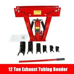 Hydraulic Pipe Bender 12 Ton Jack Steel Frame Manual Tubing Pipes Tubes Bending