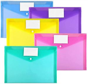 Plastic Envelopes Poly Envelopes, Sooez 10 Pack Clear Document Folders US