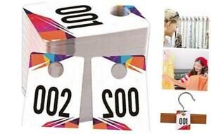 Live Number Tags,001-100 Normal and Reverse Mirror Image Number Hanger Card