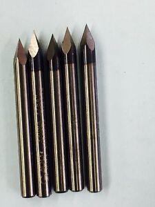 Engraving  Carbide Cutters bit 15 degree 1/8 di USA CNC 5 pcs Dremel bits