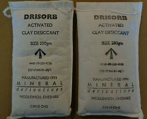 2  CLAY DESICCANT BAGS,  BAGS 8 1/2&#034; x 4 1/2&#034;  15 Oz each ABSORB MOISTURE
