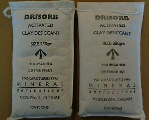 2  CLAY DESICCANT BAGS,  BAGS 8 1/2&#034; x 4 1/2&#034;  15 Oz each ABSORB MOISTURE