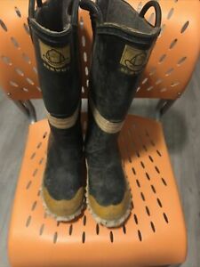 Vtg Servus Firefighter Fire Boots Steel Toe Rubber Wool Insulated Made in USA 7