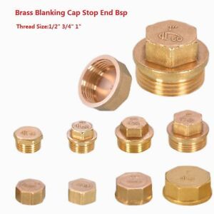 Brass Male/Female Blanking Cap Stop End Bsp 1/2&#034; 3/4&#034; 1&#034; Water Pipe Parts