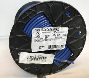 Southwire 22976501 THHN Wire, 500ft Spool, 10 AWG, STR, Blue.500spc.