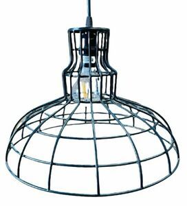 ARK AS14G-BLACK Industrial 14&#034; RLM Barn Cage Pendant Light WIREGURD Vintage Desi